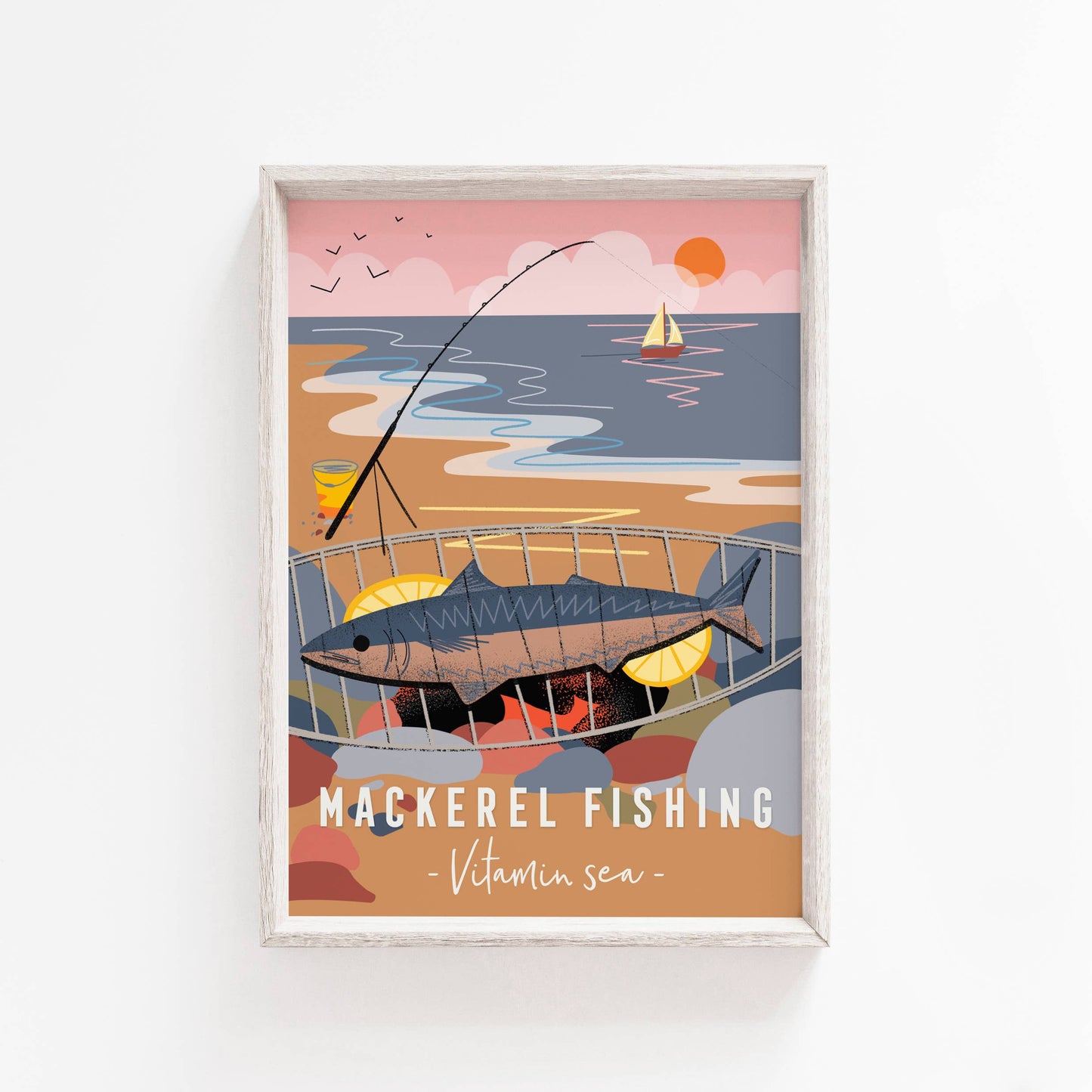 Onneke - Coastal print seaside print fishing print vitamin sea poster