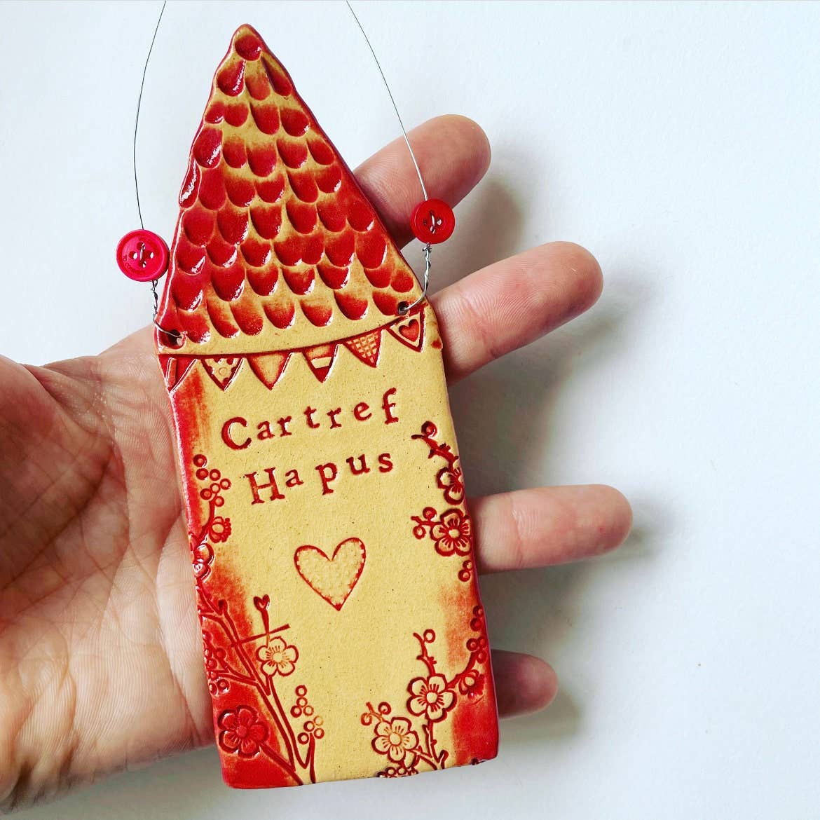 Ceramic House Plaque - Cartref Hapus - Made in Wales