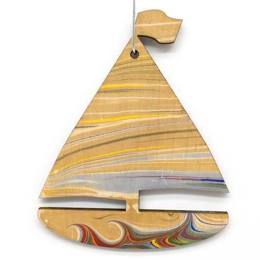 Marbled Boat Hanging Decoration