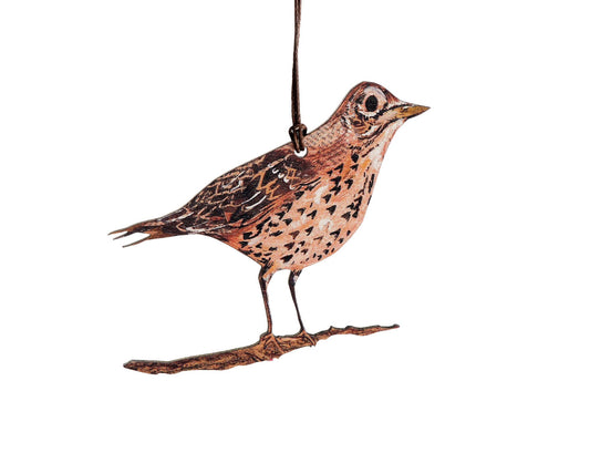 Clare O’Neill Artworks - Song Thrush birch plywood decoration