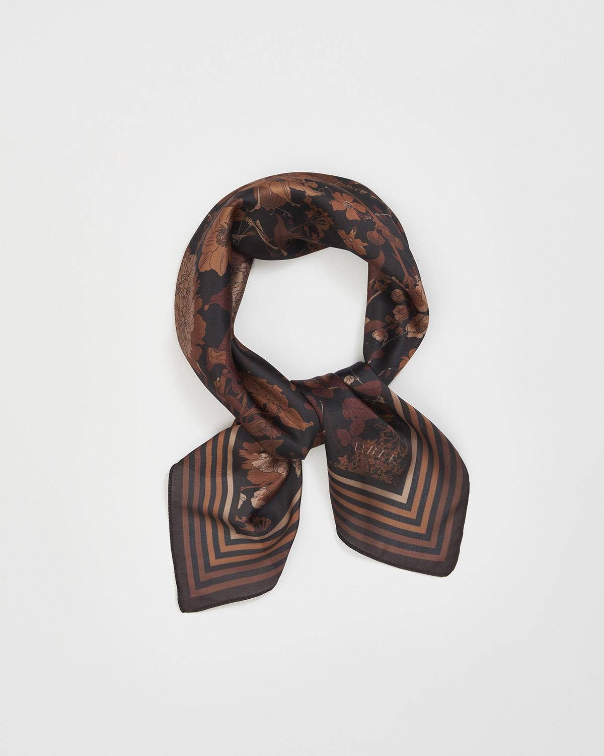 FABLE Deco Blooms Black Square Scarf