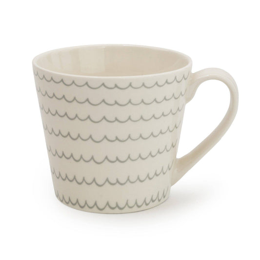 Candlelight Products Ltd - Grey Wide Mug Nautical Wavy Lines