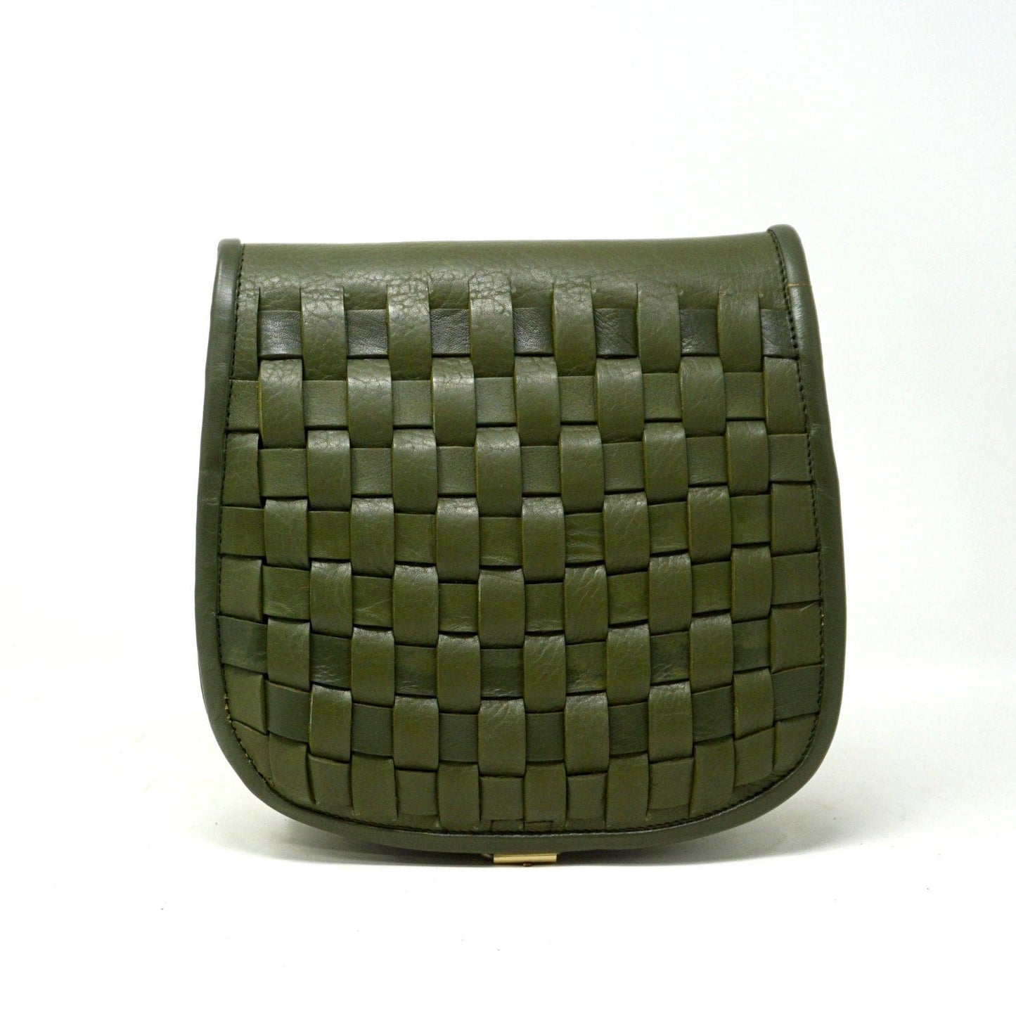 Leather Sam Woven Saddle Bag - green