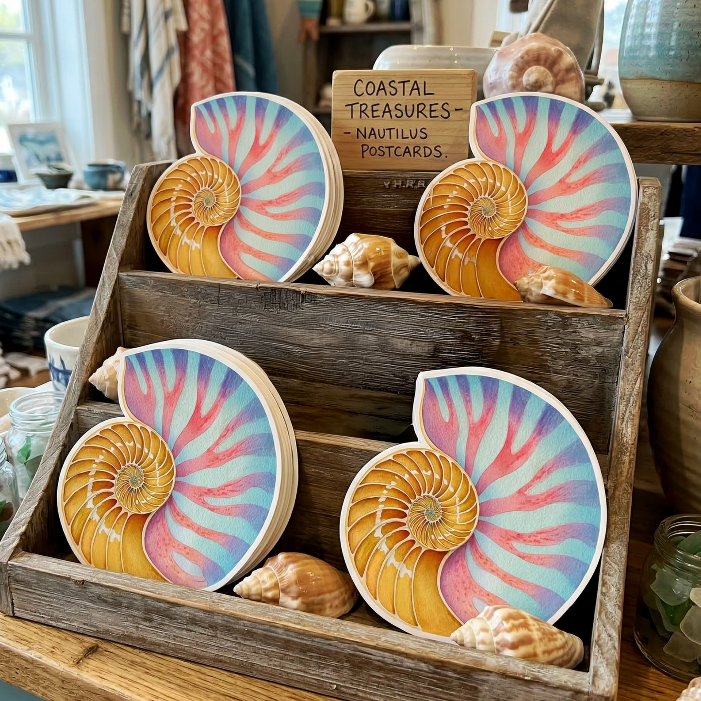 Shells Seaside Coastal Postcards Stationery Notecards