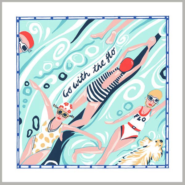 Port & Lemon - Go with the Flo! Greetings Card