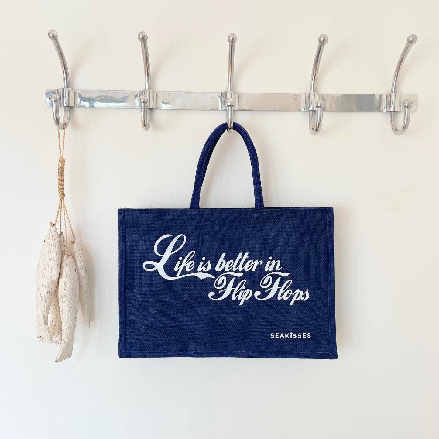 Life is Better in Flip Flops Cute Jute Bags in a Choice of Colours