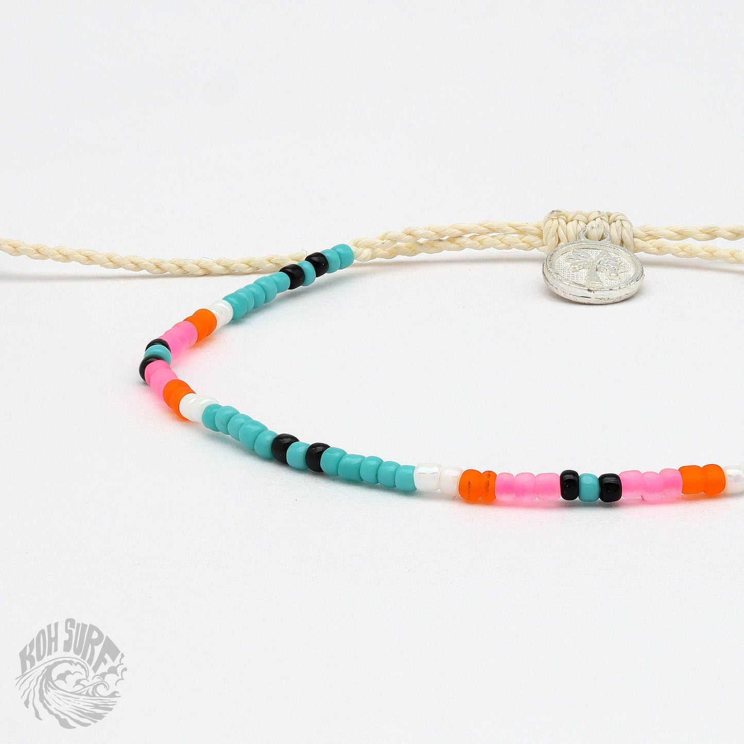 Pineapple Island -  Alila Dainty Beaded Bracelet, Surf Jewelry by Koh Surf: Pink Tones