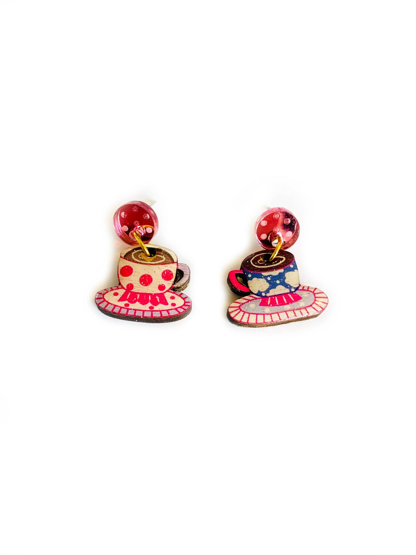 Rosie Rose Parker - Coffee cup statement earrings