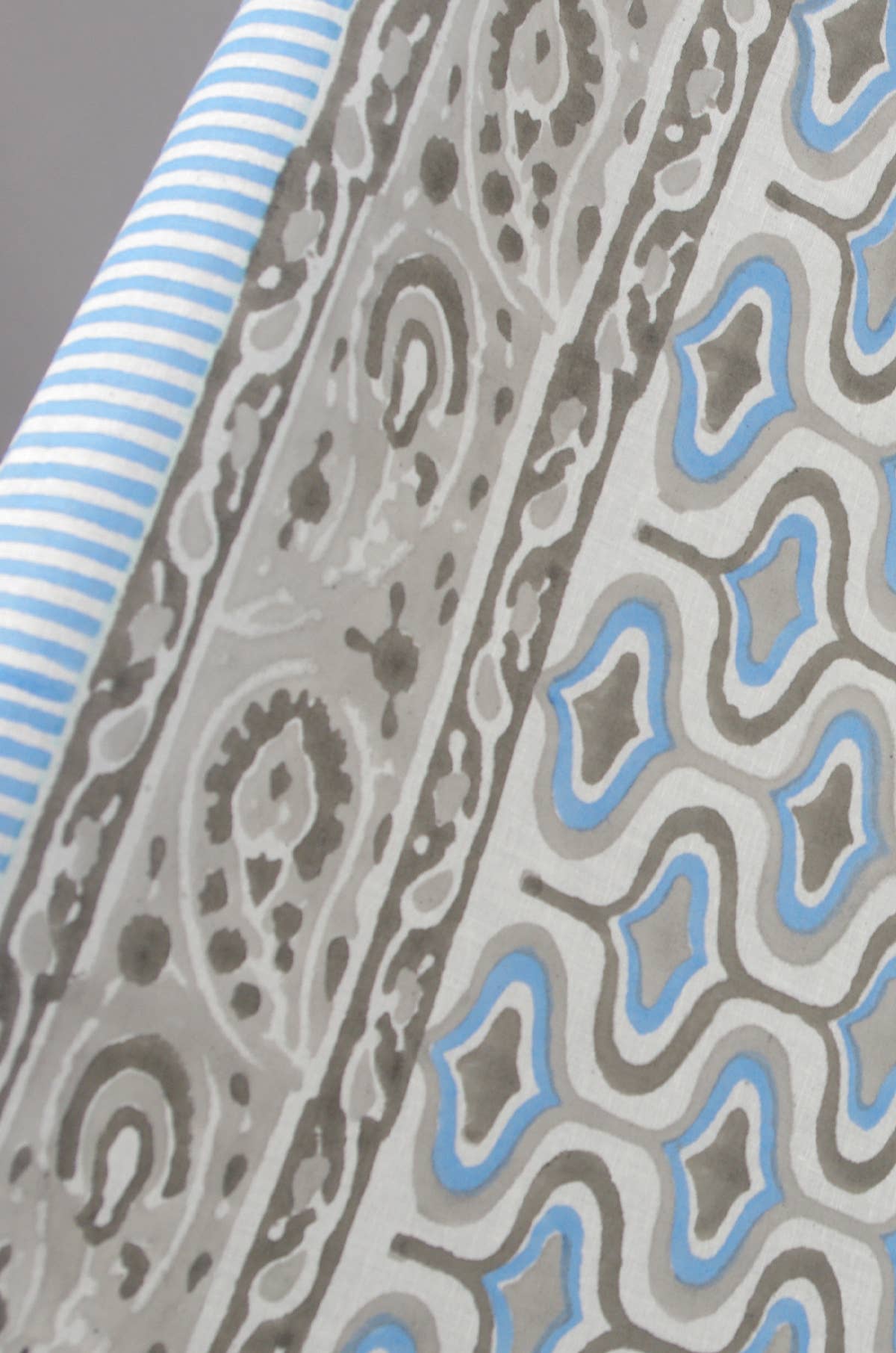 Kantha Decor - Beach  Coverup Sarong Pareo -Grey Blue Abstract
