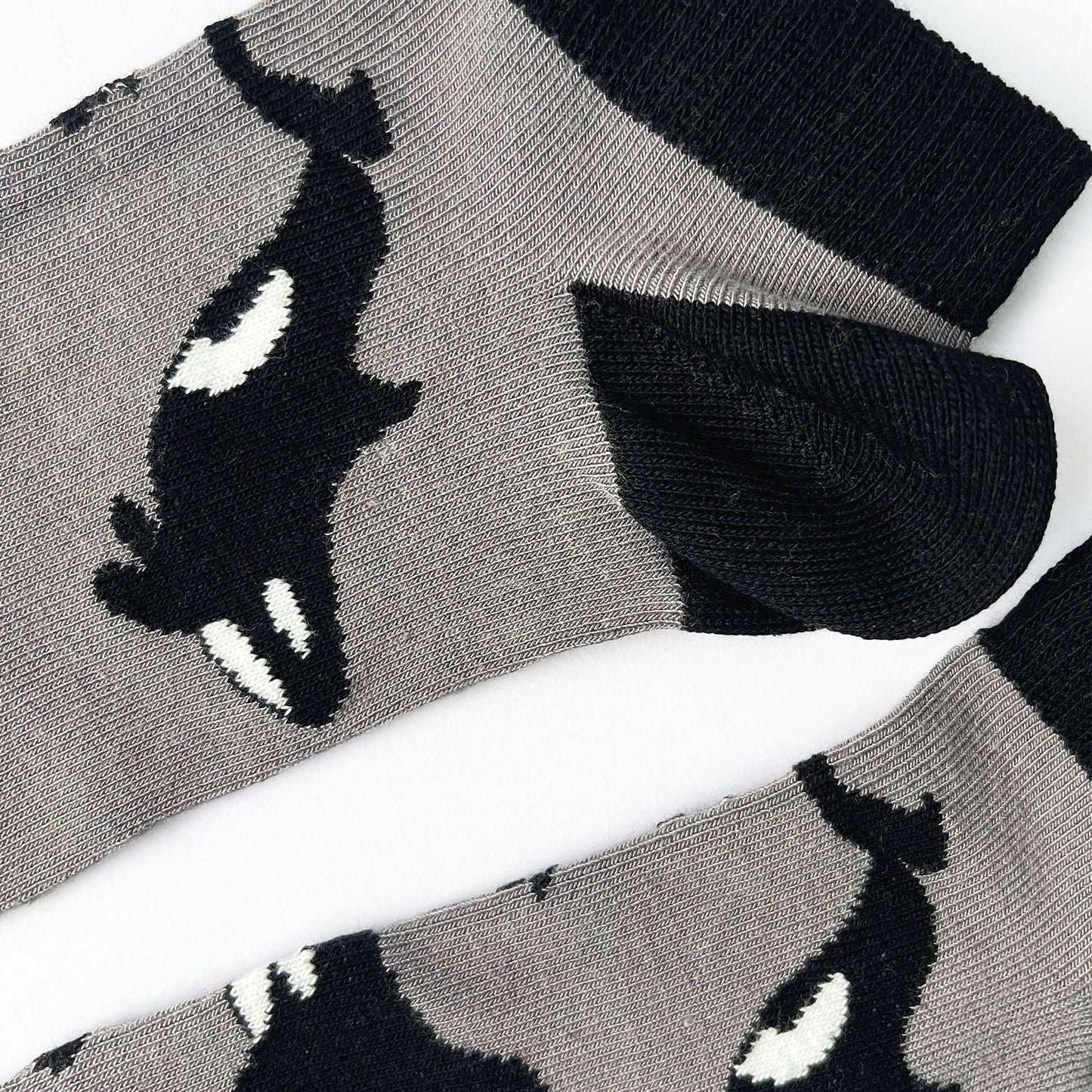 Orca Socks | Trainer Socks | Grey Socks | Ocean Socks: UK Adult 4-7