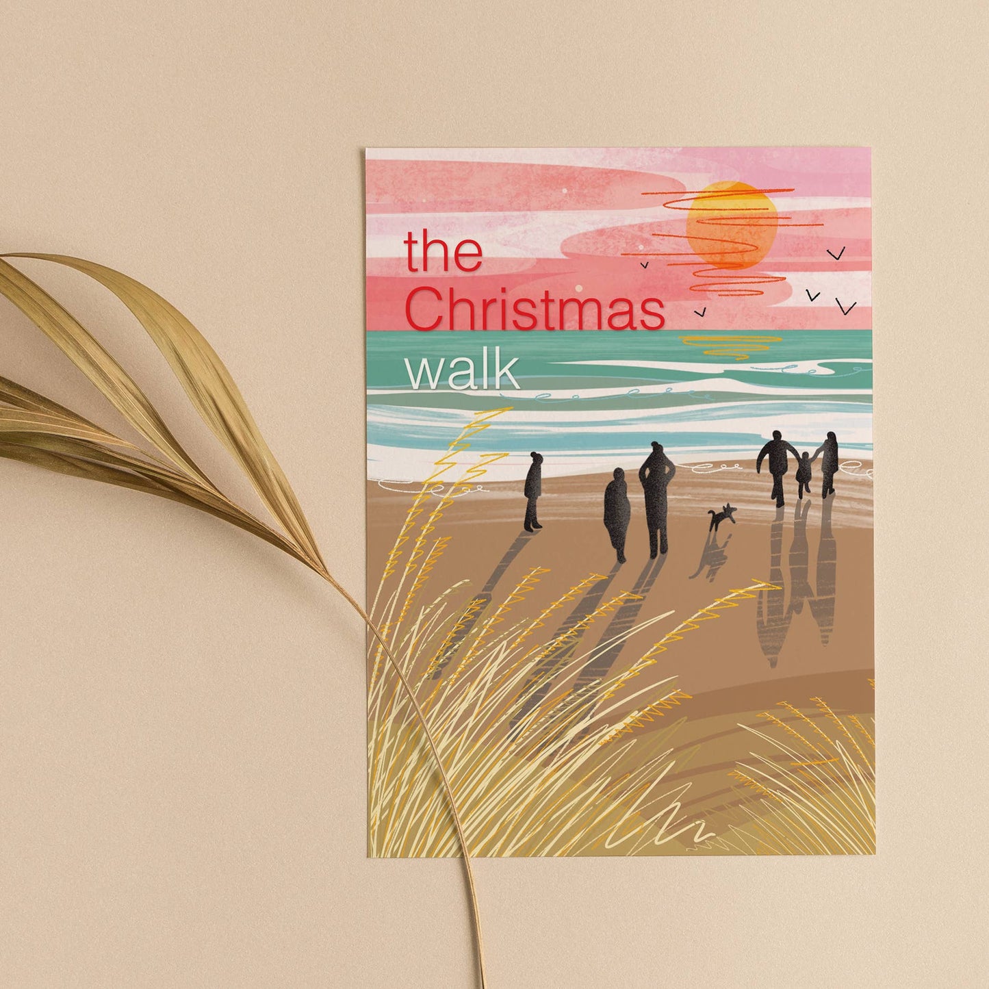 Onneke - The Christmas walk card - coastal Christmas family outdoors