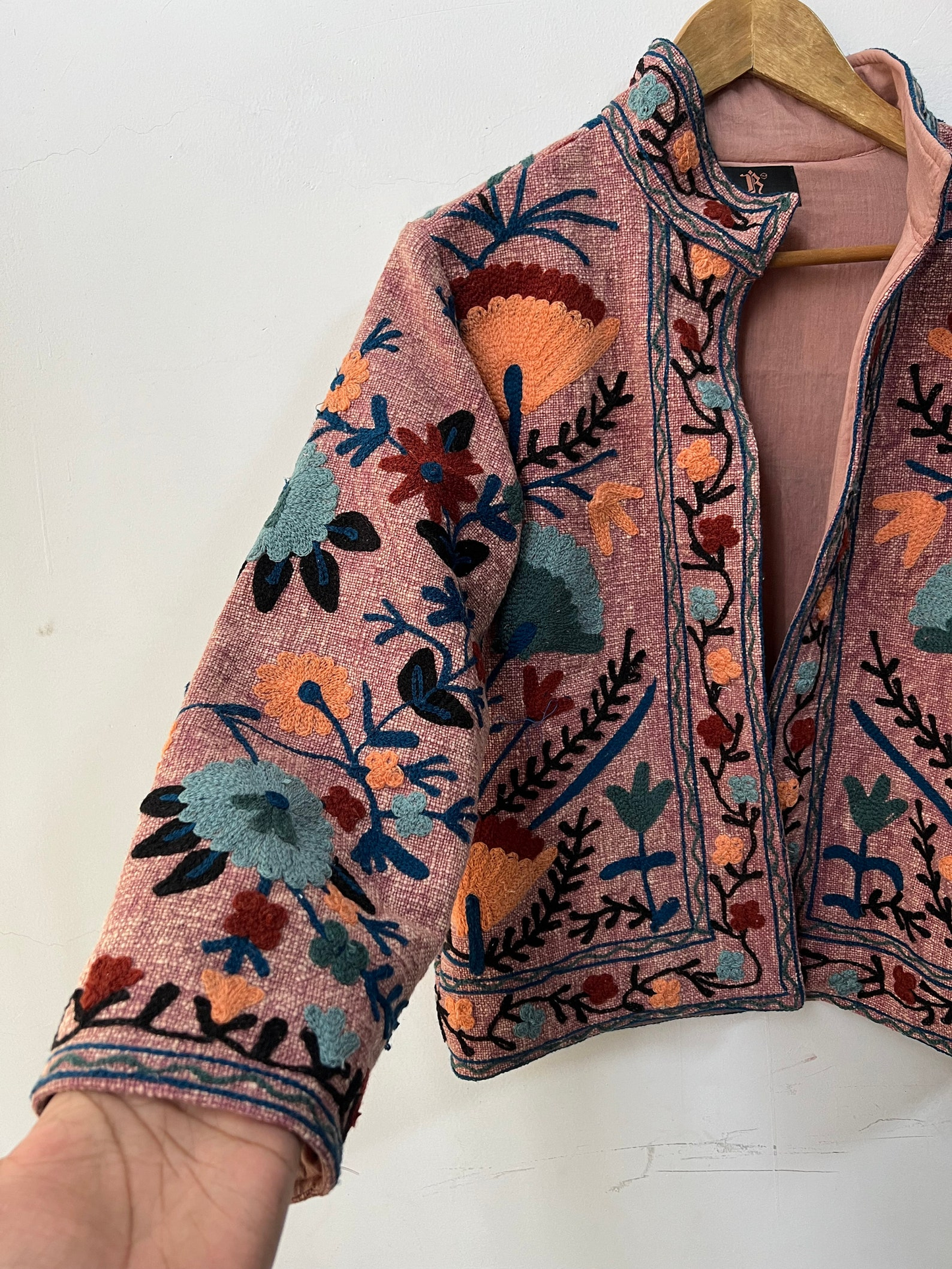 Boho Suzani Jackets, Hand Embroidered Cotton Velvet Quilted