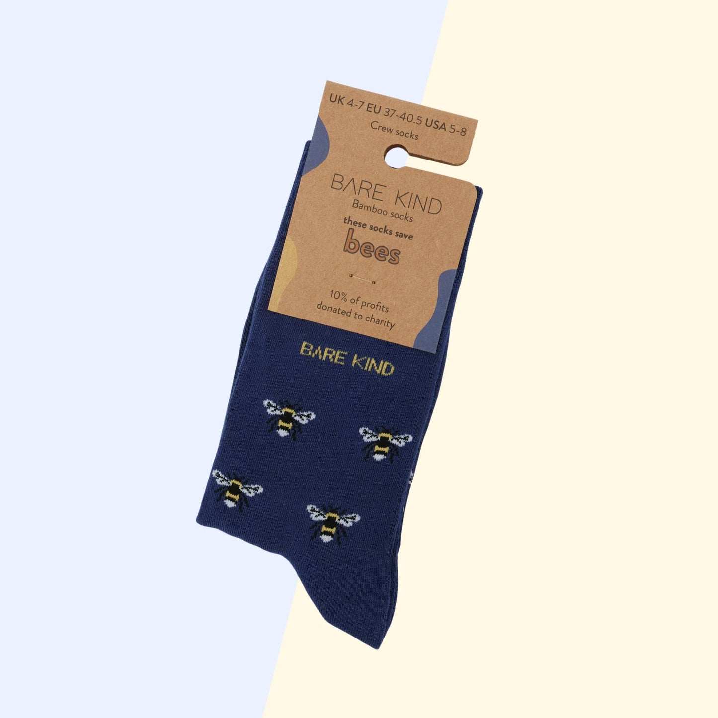 Bare Kind - Blue Small Motif Bee Socks