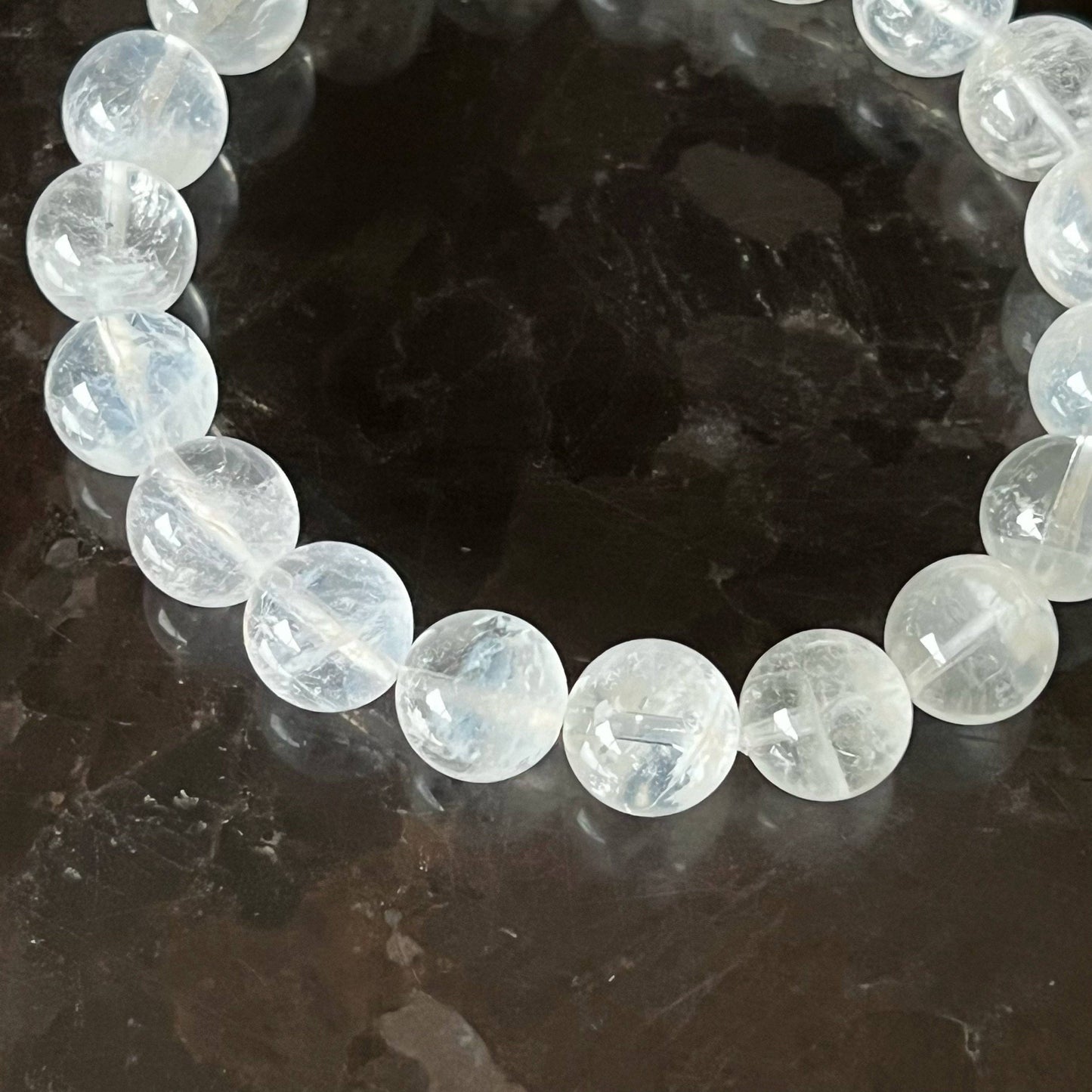 Ninaouity - Crown Chakra Natural White Phantom Quartz Crystal Bracelet