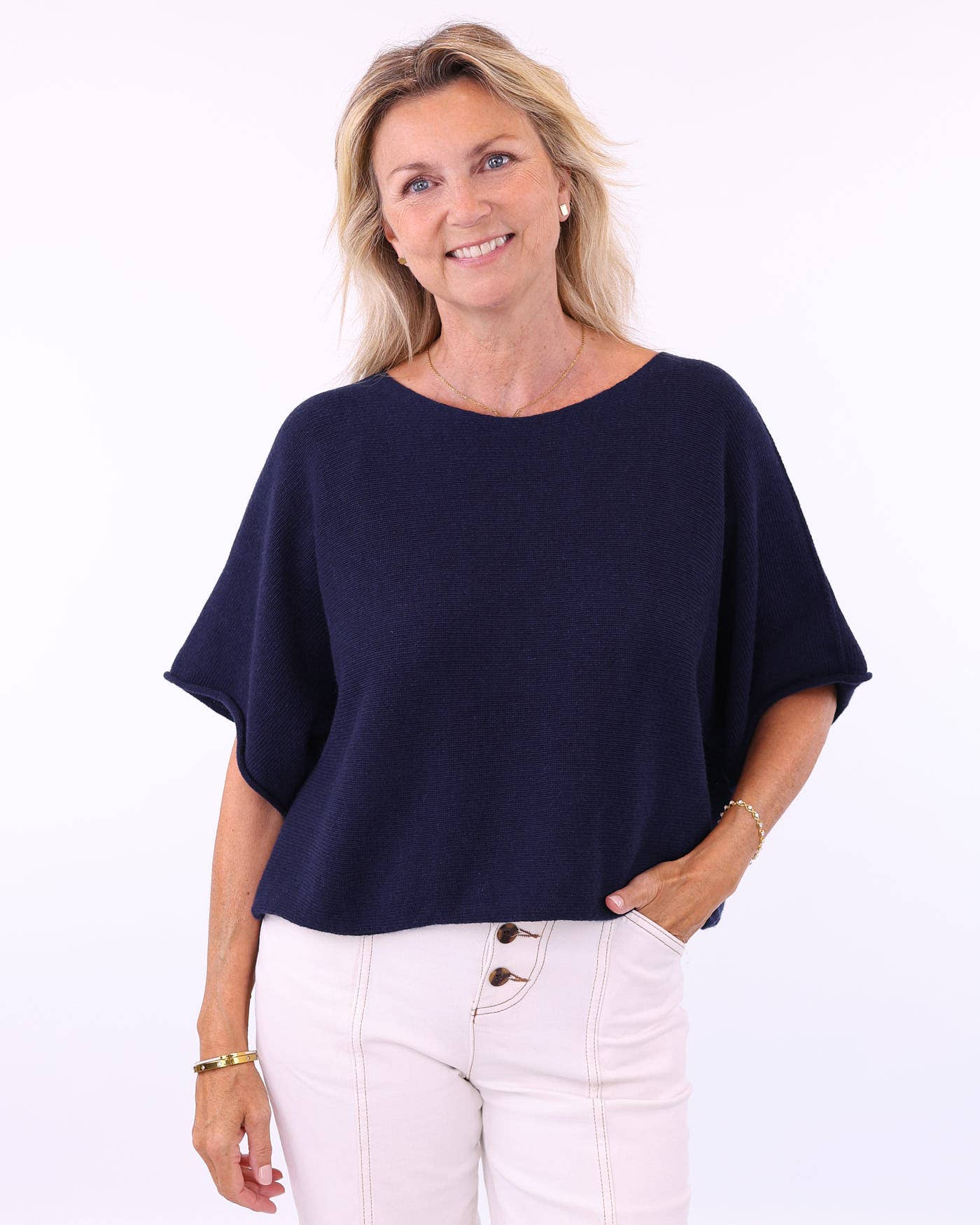 Cashmere Blend Short Tunic Top