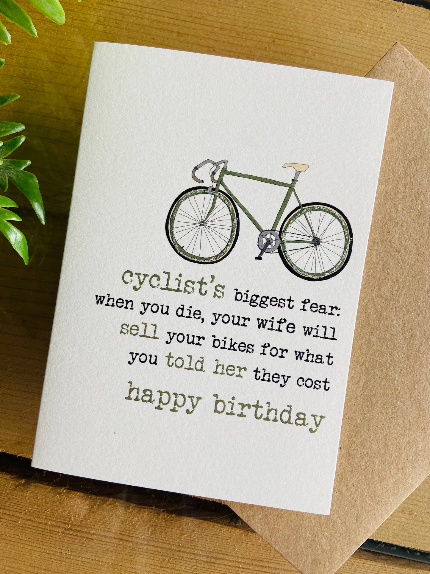 Dandelion Stationery - Cyclists Biggest Fear - Humorous Greetings Card