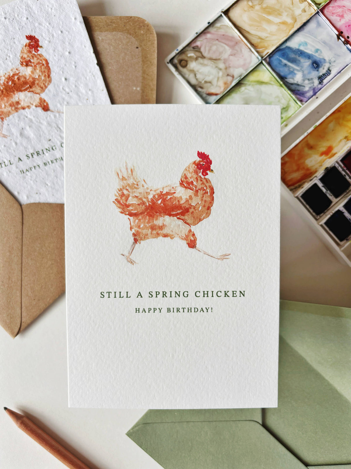 Honey & Incense - Spring Chicken Birthday Card | Quacking Puns