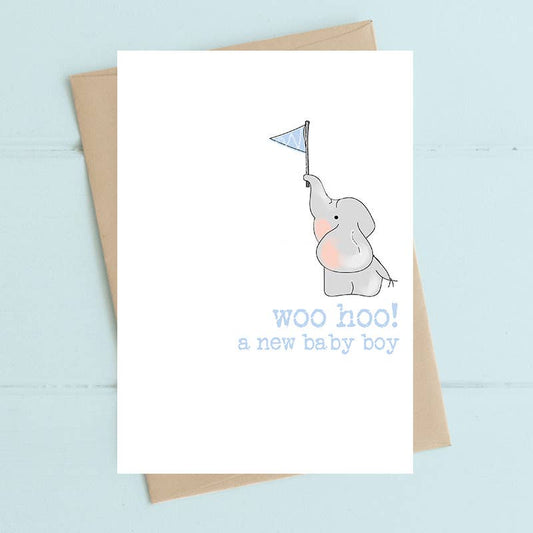 Woo Hoo - Baby Boy - Greetings Card