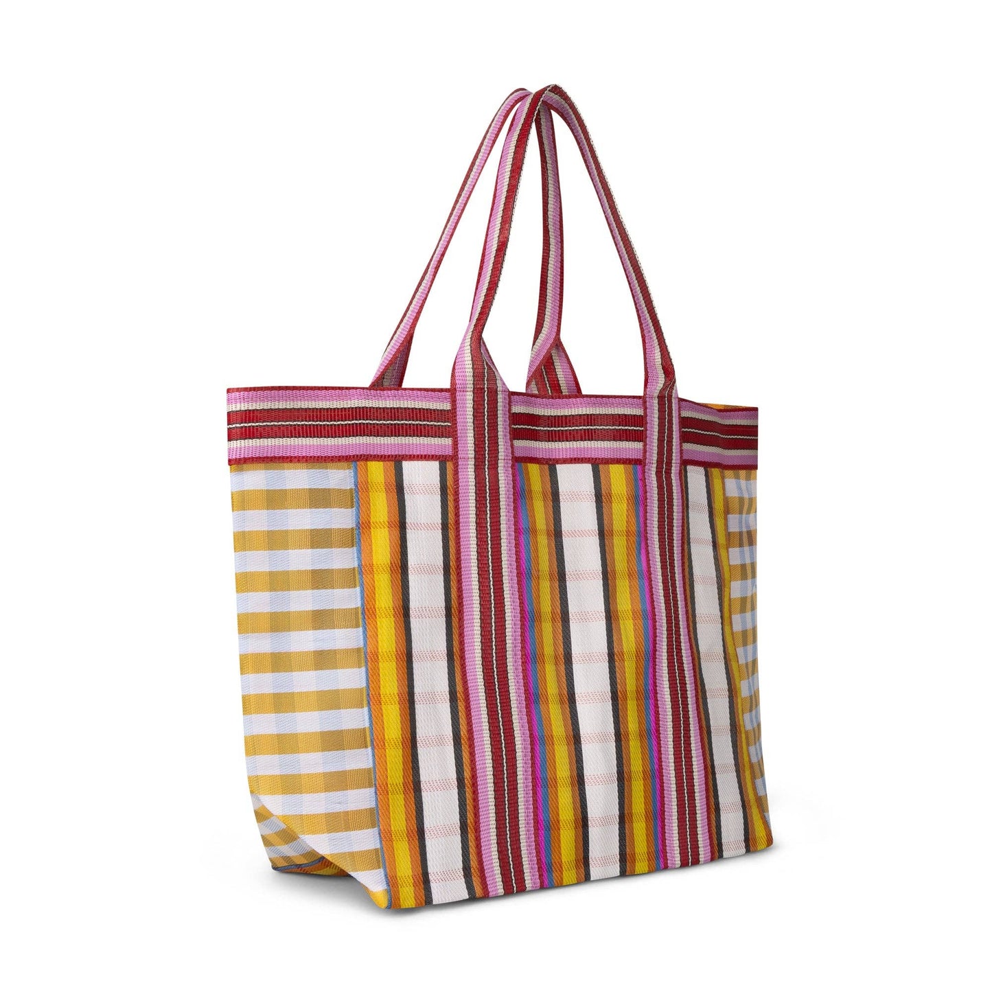 British Colour Standard - Eco Woven Shopper / Beach Bag in Indian Yellow and Magenta