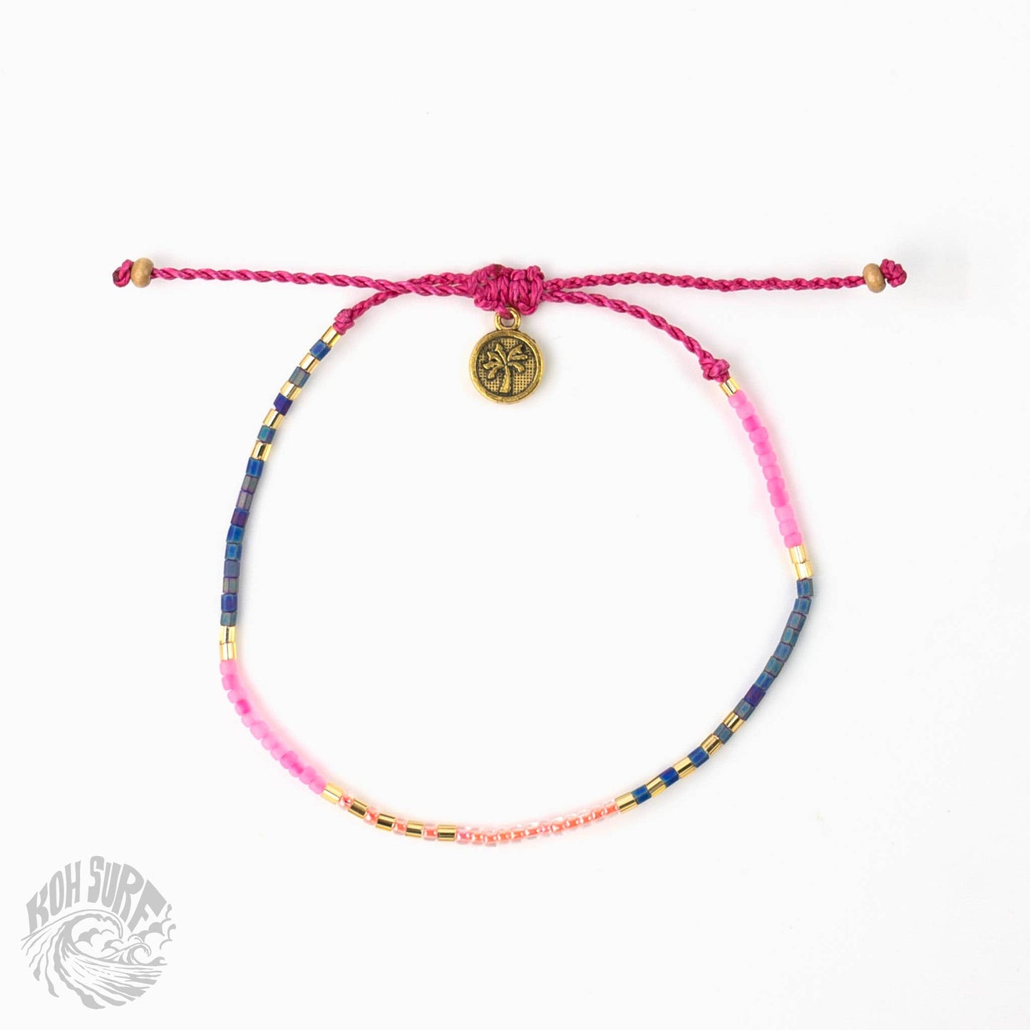 Pineapple Island -  Alila Dainty Beaded Anklet, Beach Anklet by Koh Surf: Peach