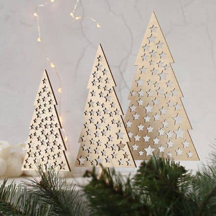 Rocket and Fox - Christmas Tree Set, Star Cutout, Set of 3