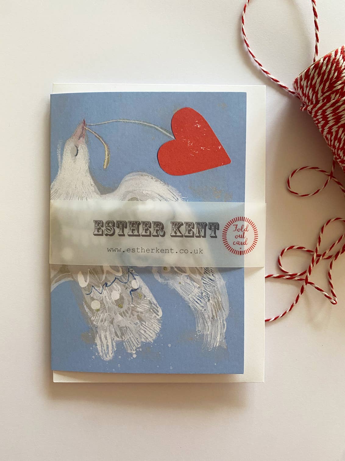 Esther Kent Design - Love Dove Mantelpiece Card