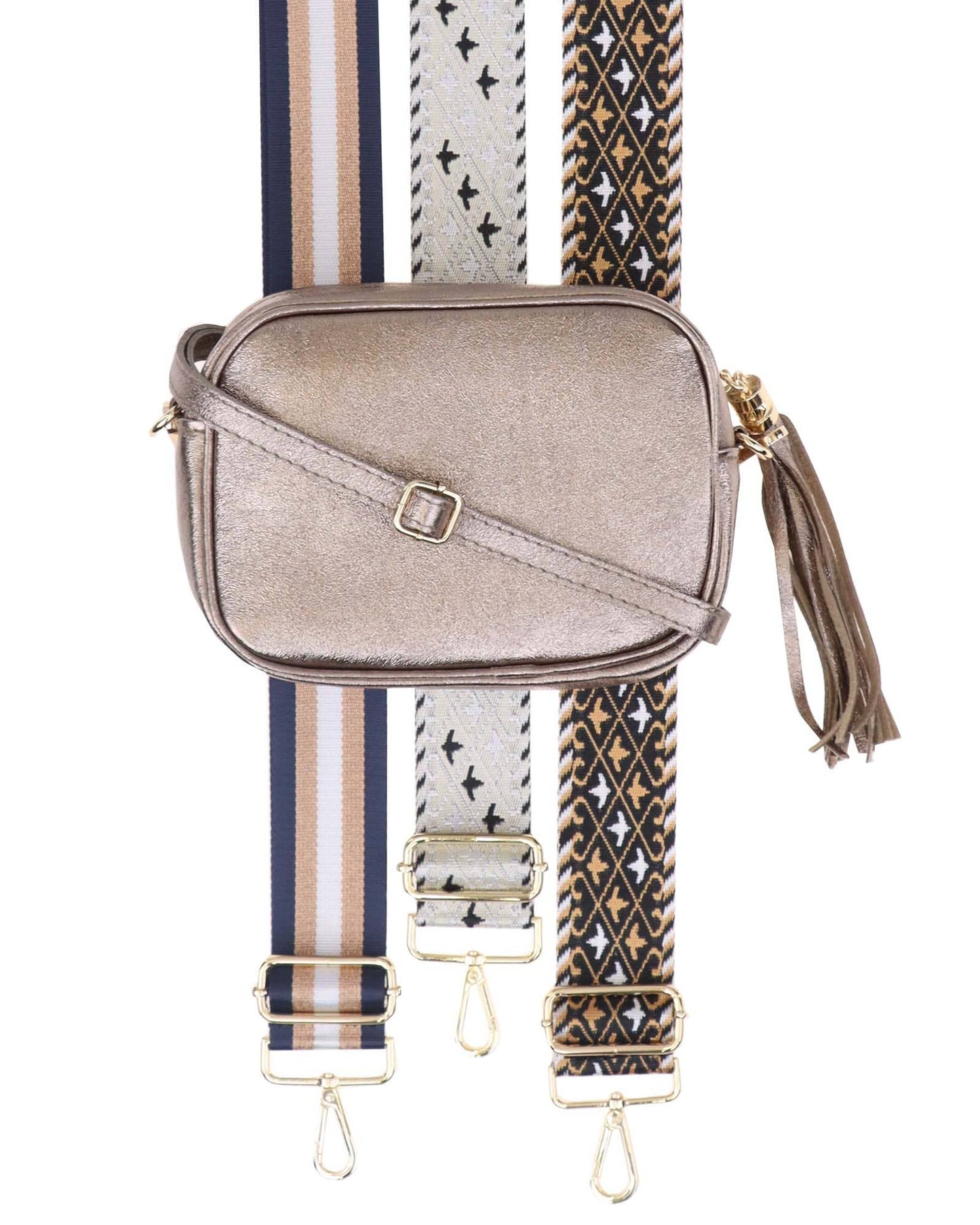 Cadenza Tassel Crossbody Leather Camera Bag: Mustard