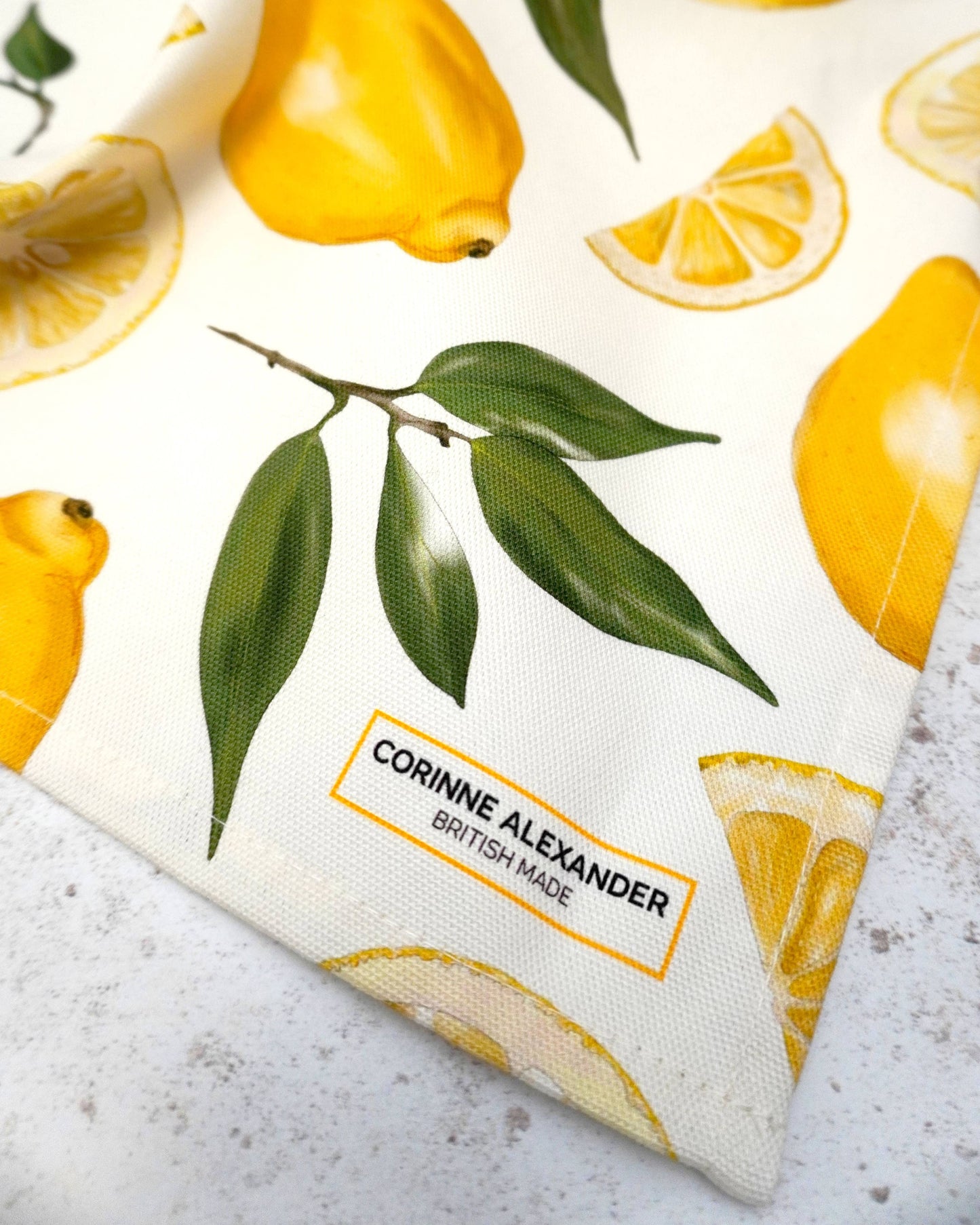 Lemon Tea Towel - British - Cotton – Yellow Kitchen Towel