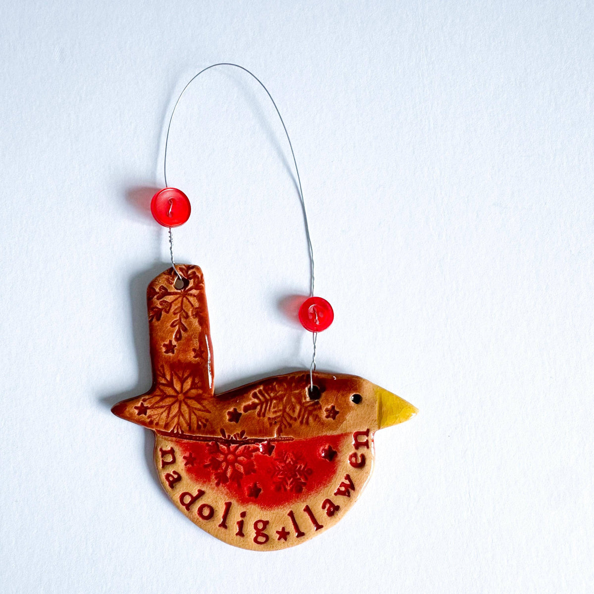 Nadolig Llawen Welsh Robin - Christmas Tree Decoration