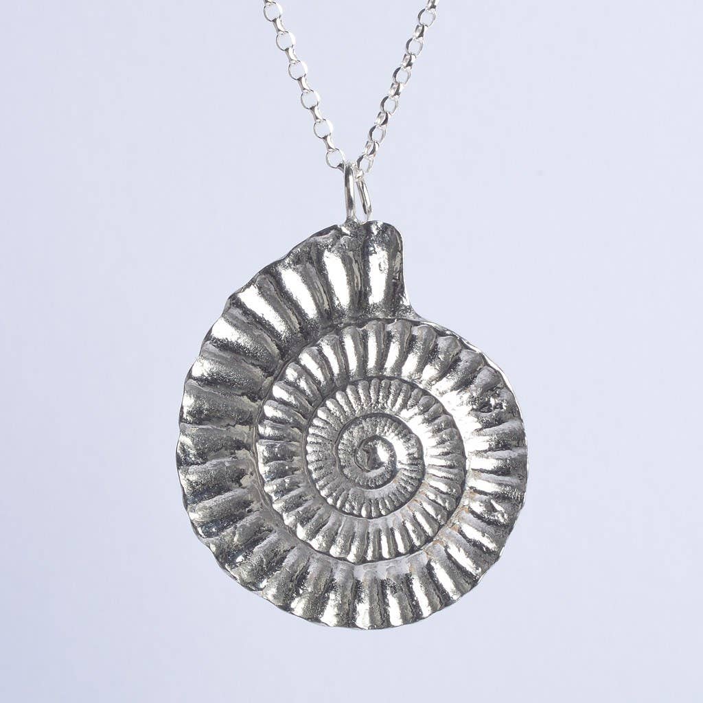 Ammonite Necklace, English Pewter Jewellery