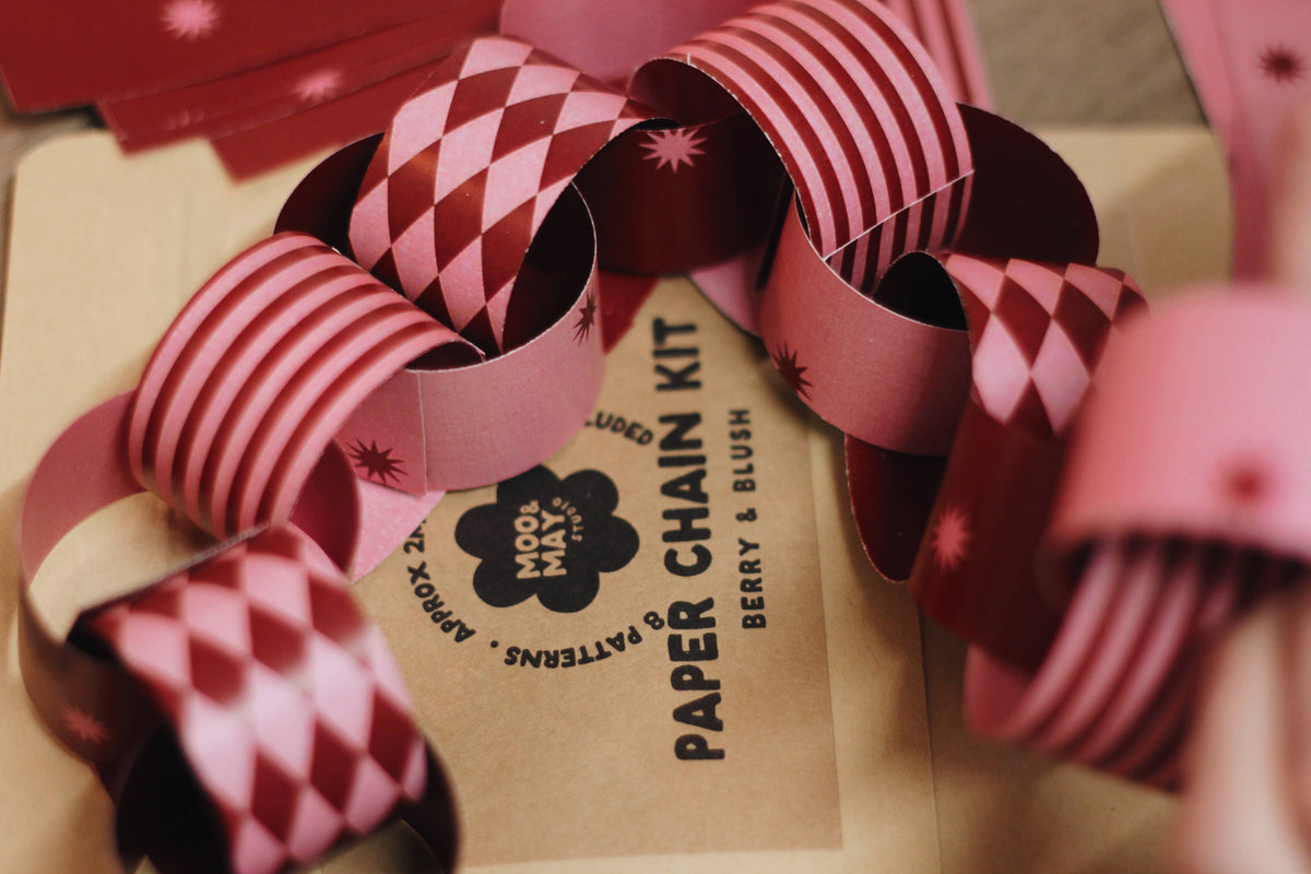 Berry & Blush | Paper Chain Kit Valentines Party Decor