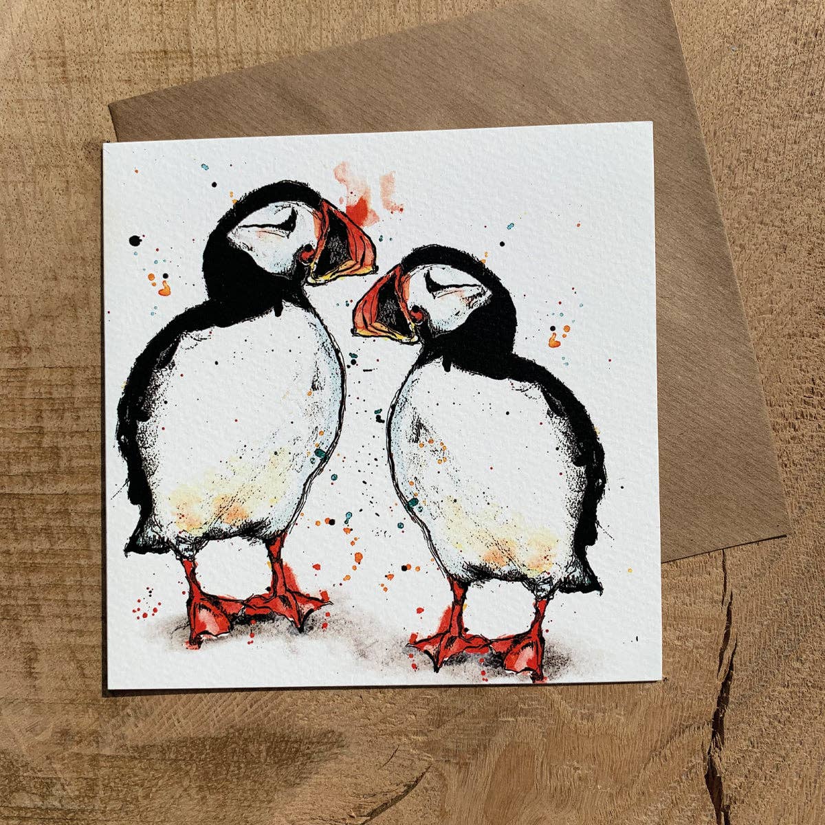 Dollyhotdogs - Puffin Greeting Card