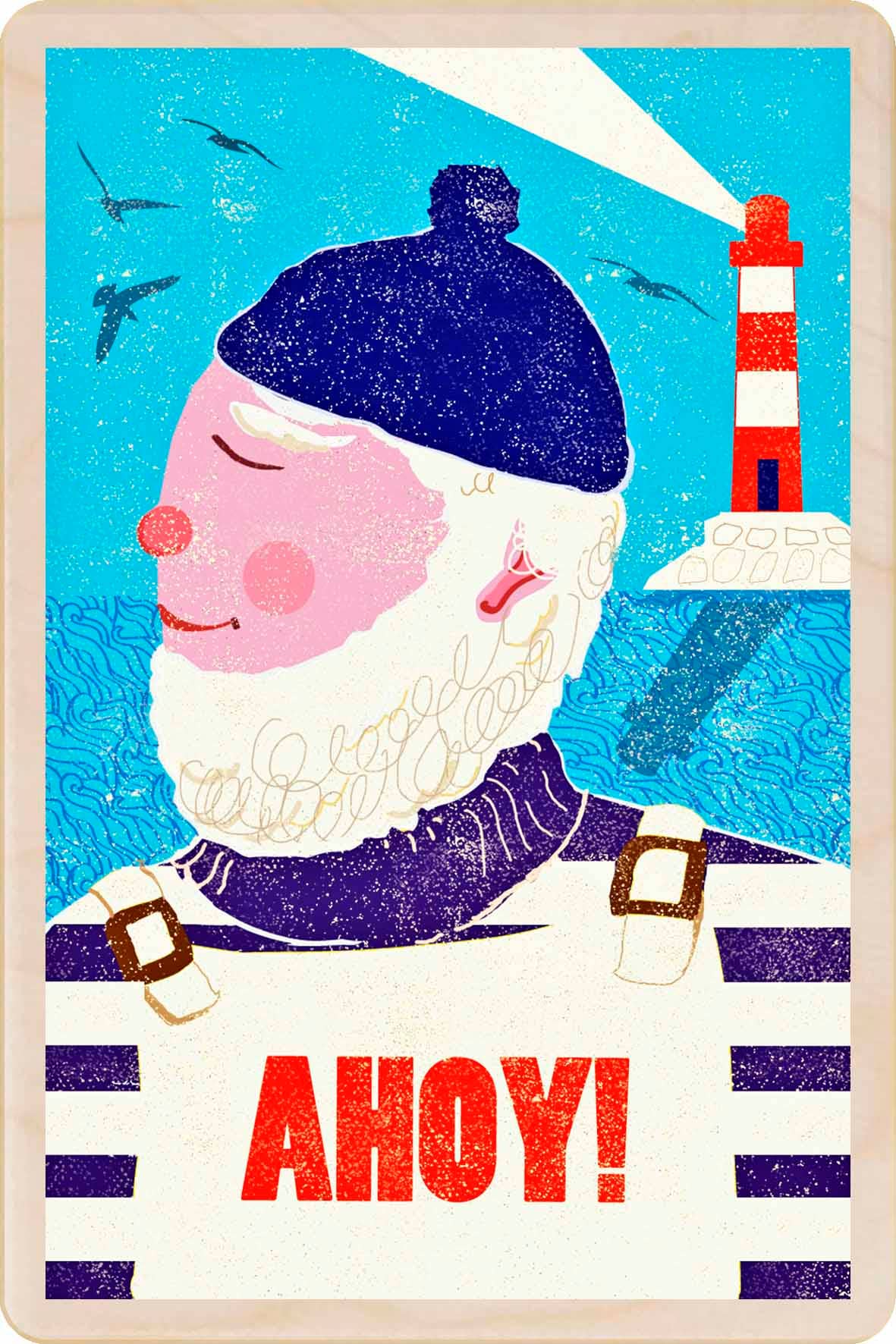 The Wooden Postcard Company AHOY Seaside sustainable wood postcard