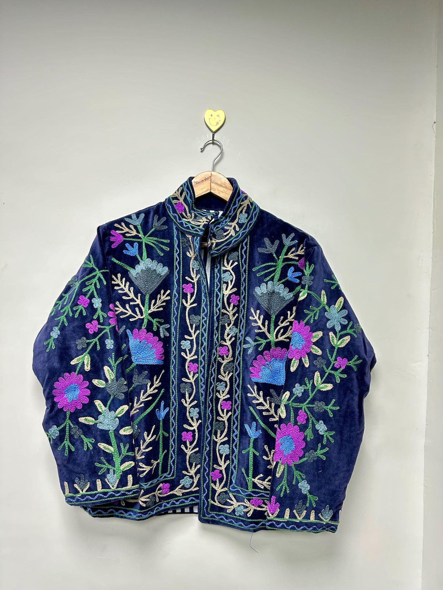 Boho Suzani Jackets, Hand Embroidered Cotton Velvet Quilted