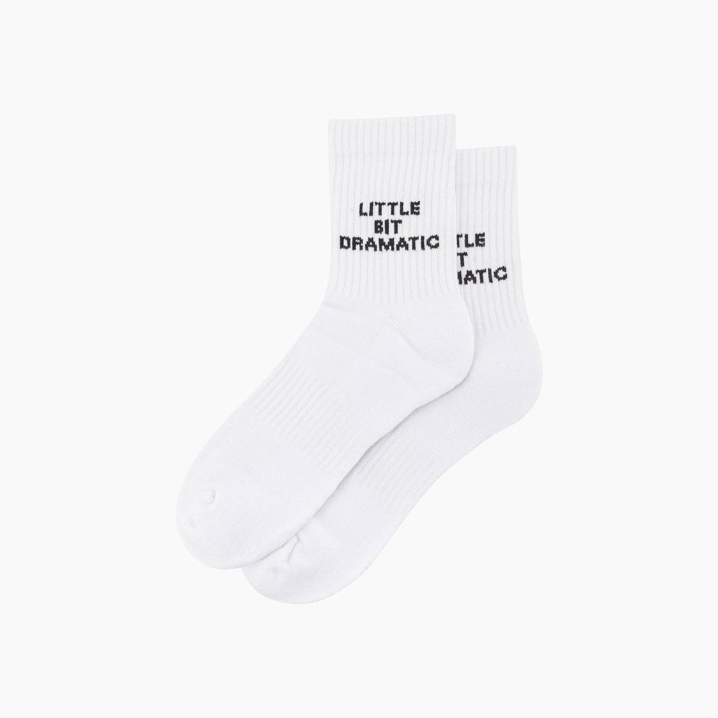 Little Bit Dramatic Organic Cotton Sports Socks in White