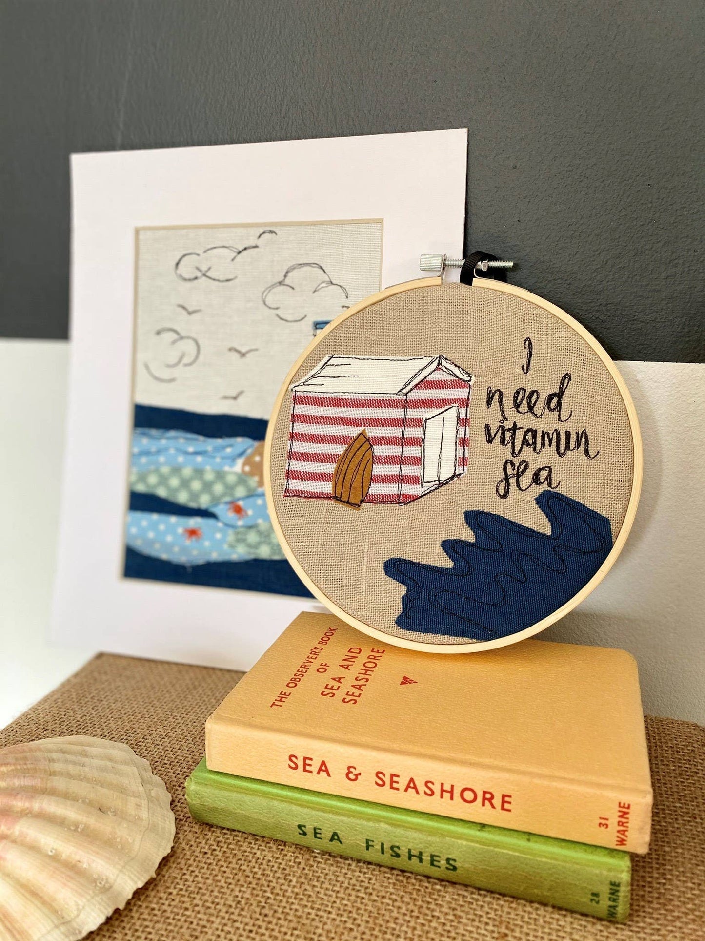 Girl Friday Embroidery - Vitamin sea hanging decorative hoop