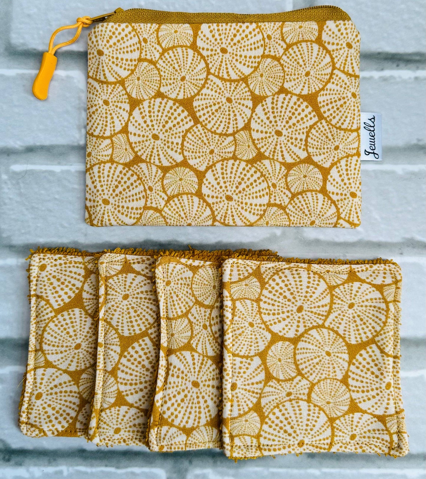 Jewells - 4 wash cloths Gold Sea Urchin or Turquoise Waves