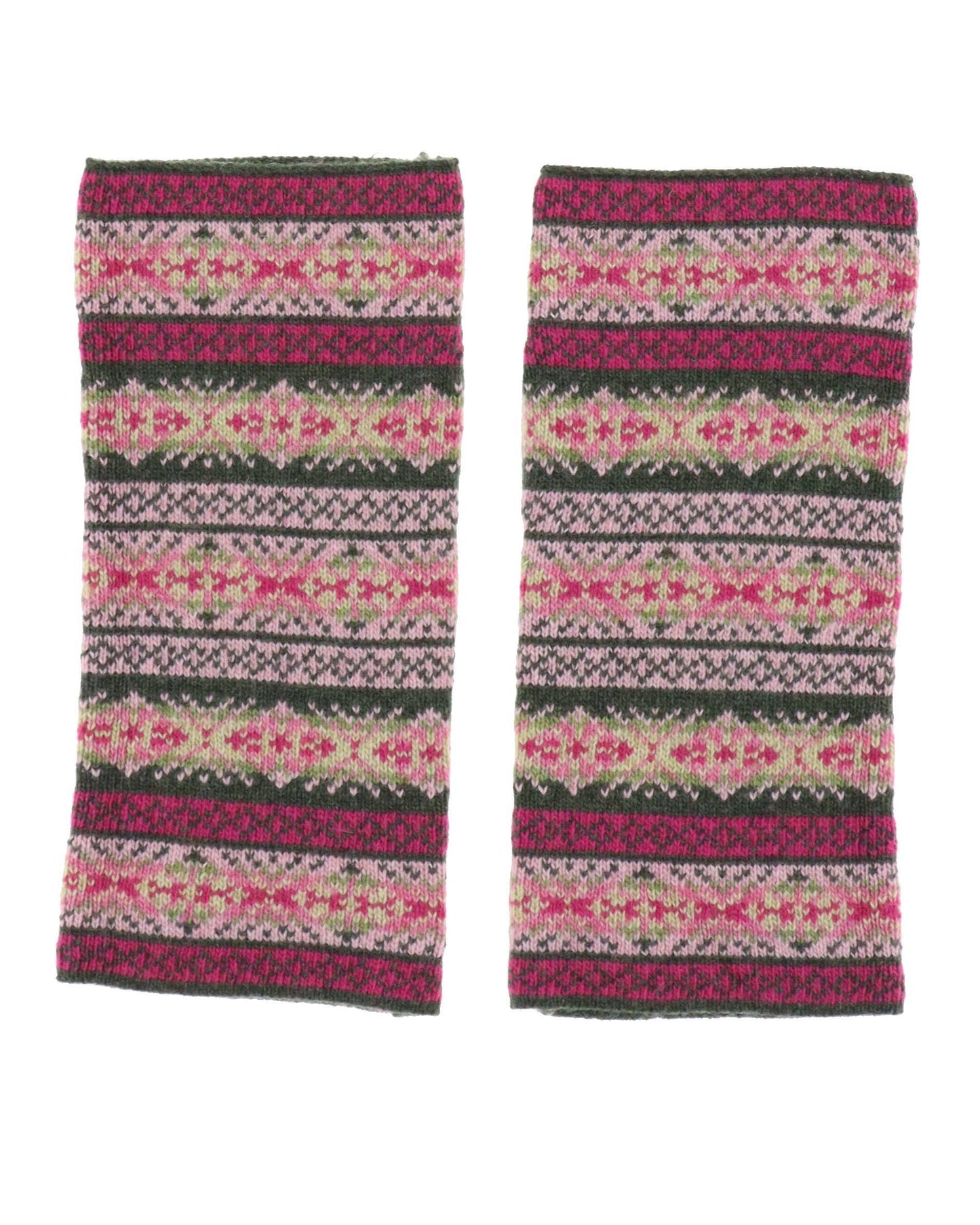 Cadenza Italy Ltd - Cashmere Blend Fairisle Wrist Warmers