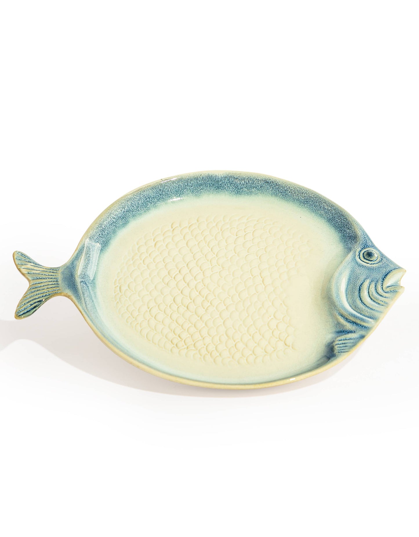 McGowan & Rutherford Ltd - Blue & White Ceramic Round Fish Dish