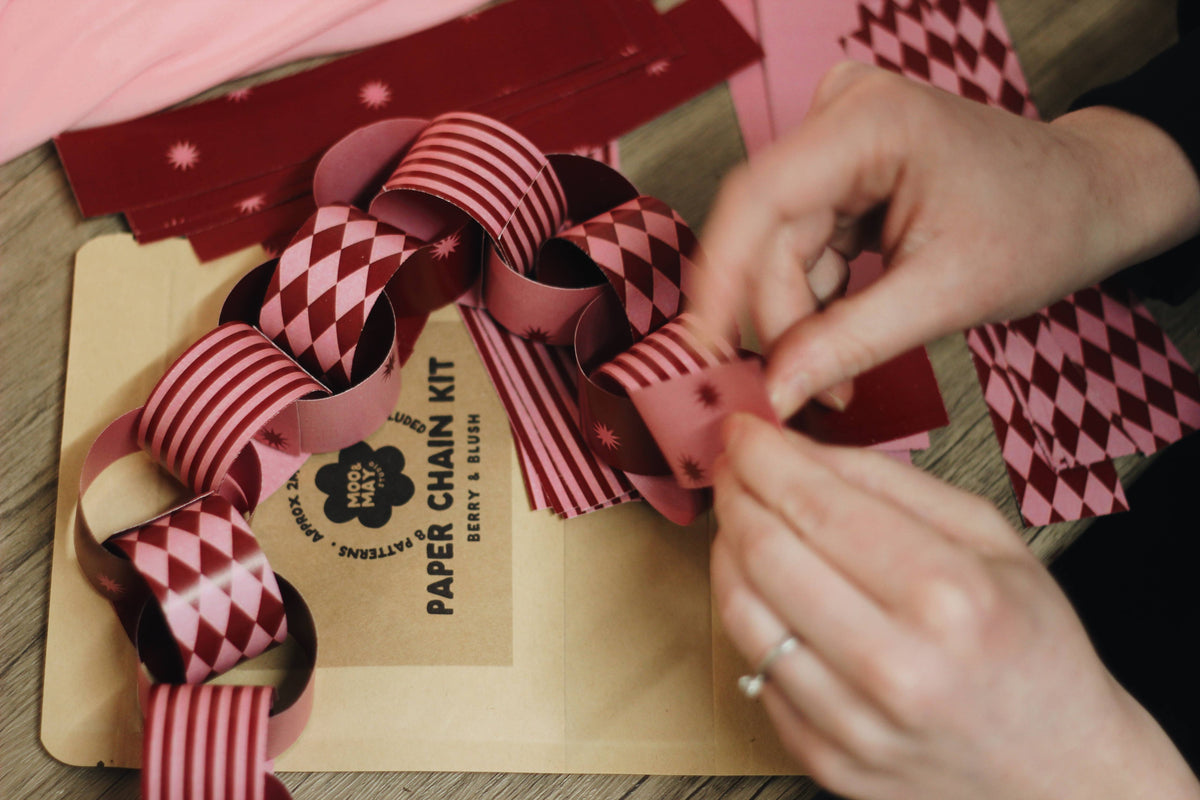 Berry & Blush | Paper Chain Kit Valentines Party Decor