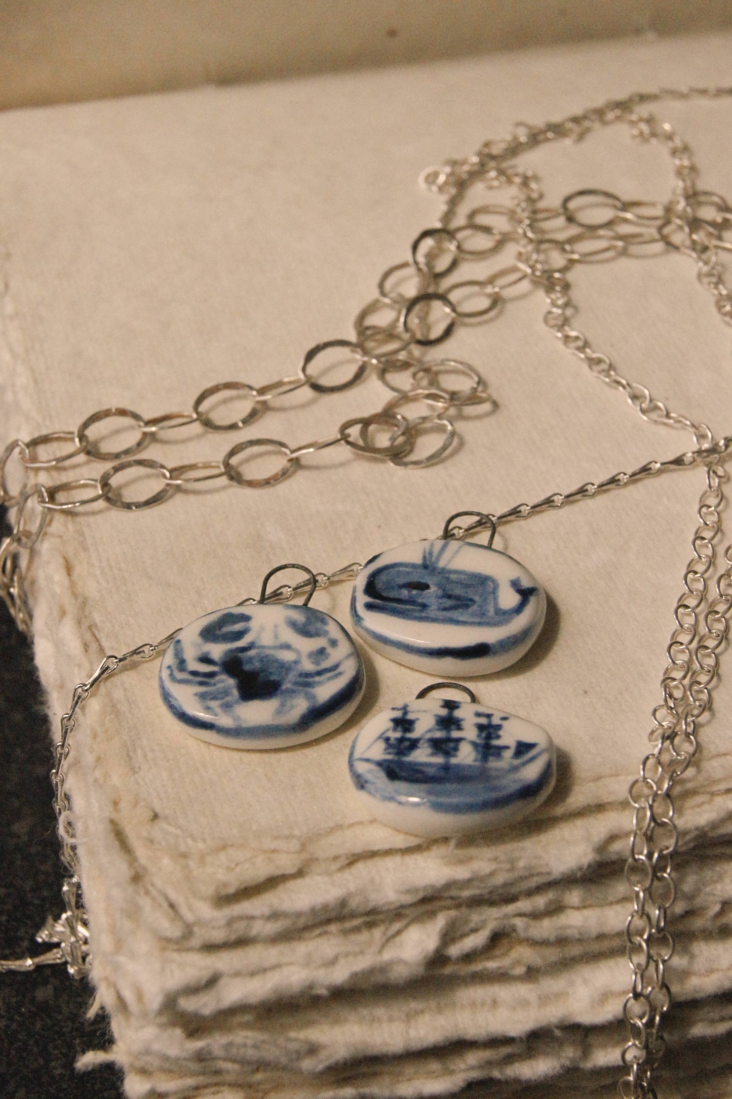 Porcelain Crab Pendant 