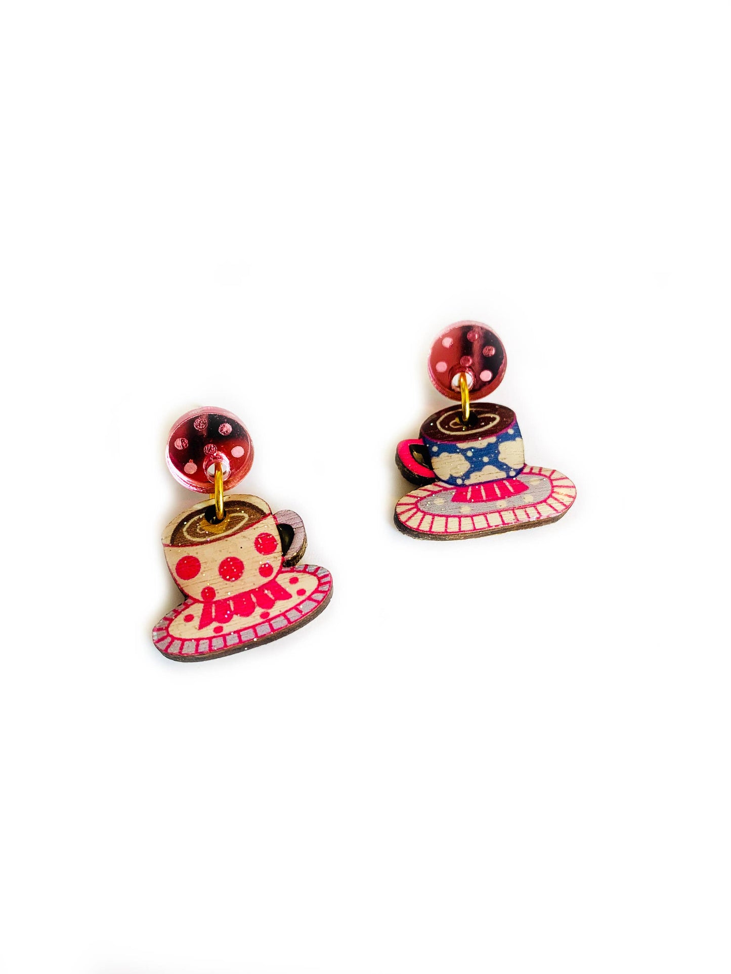Rosie Rose Parker - Coffee cup statement earrings