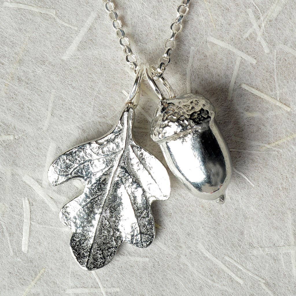 Acorn & Oak Leaf Necklace, English Pewter Jewellery
