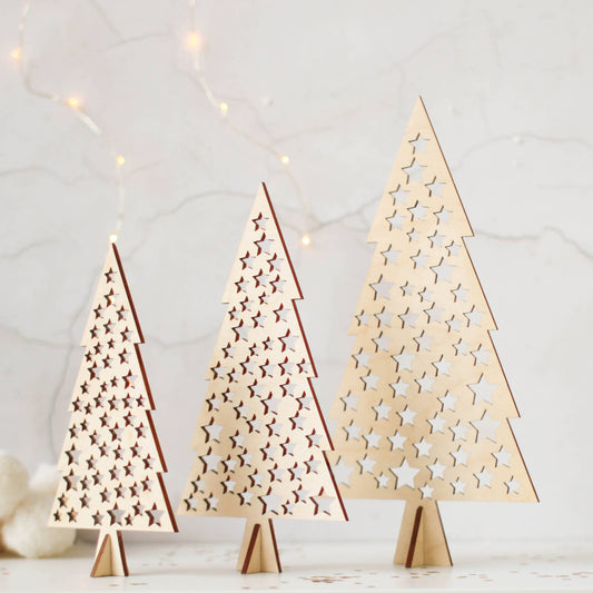 Rocket and Fox - Christmas Tree Set, Star Cutout, Set of 3