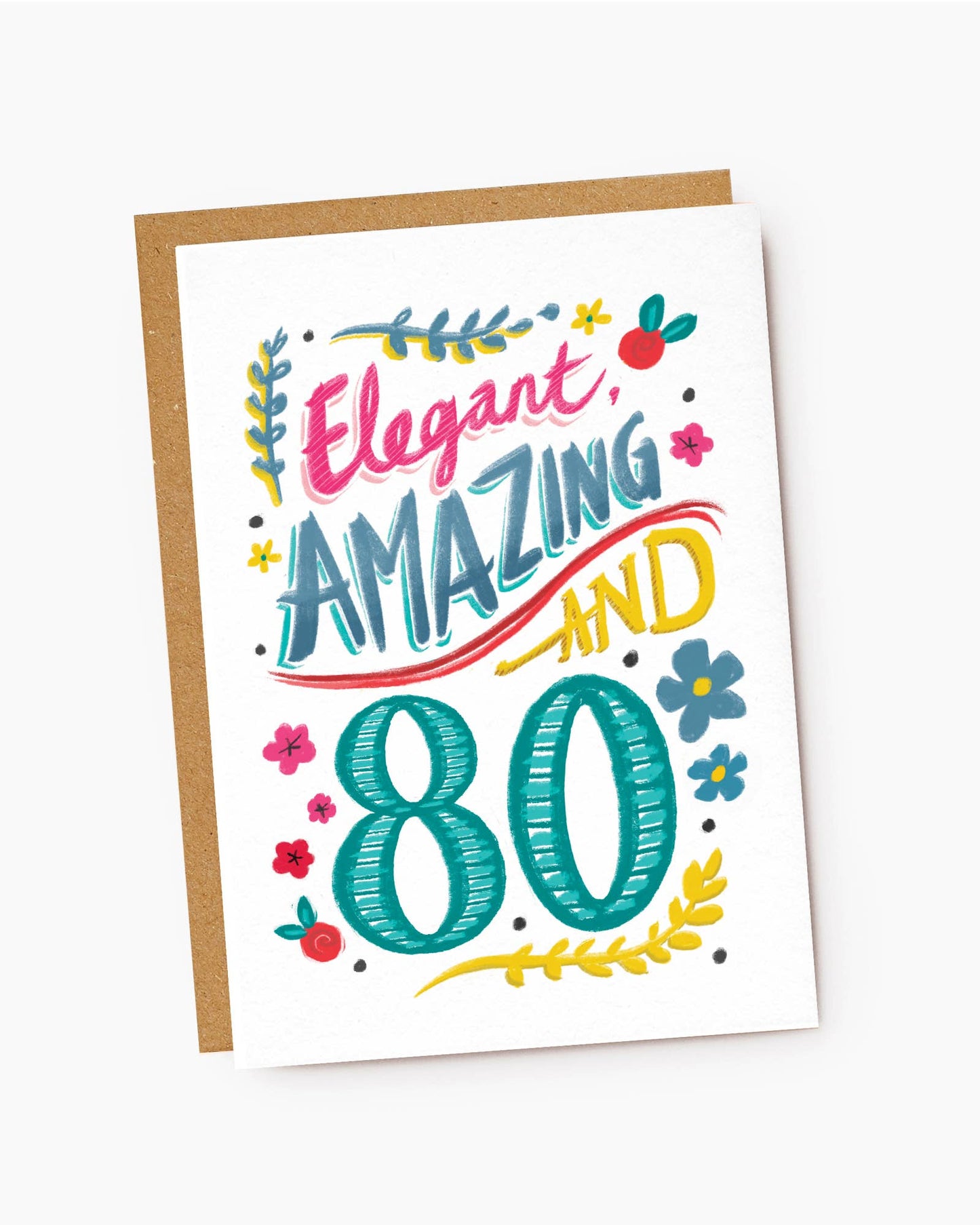 Elegant, Amazing And 80 Birthday Card
