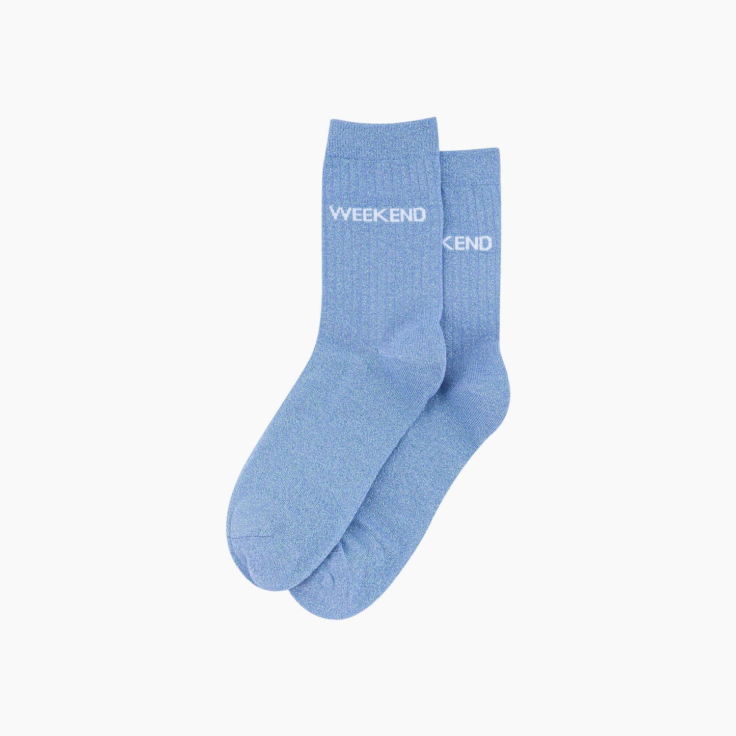 Weekend Combed Cotton Glitter Socks in Light Blue