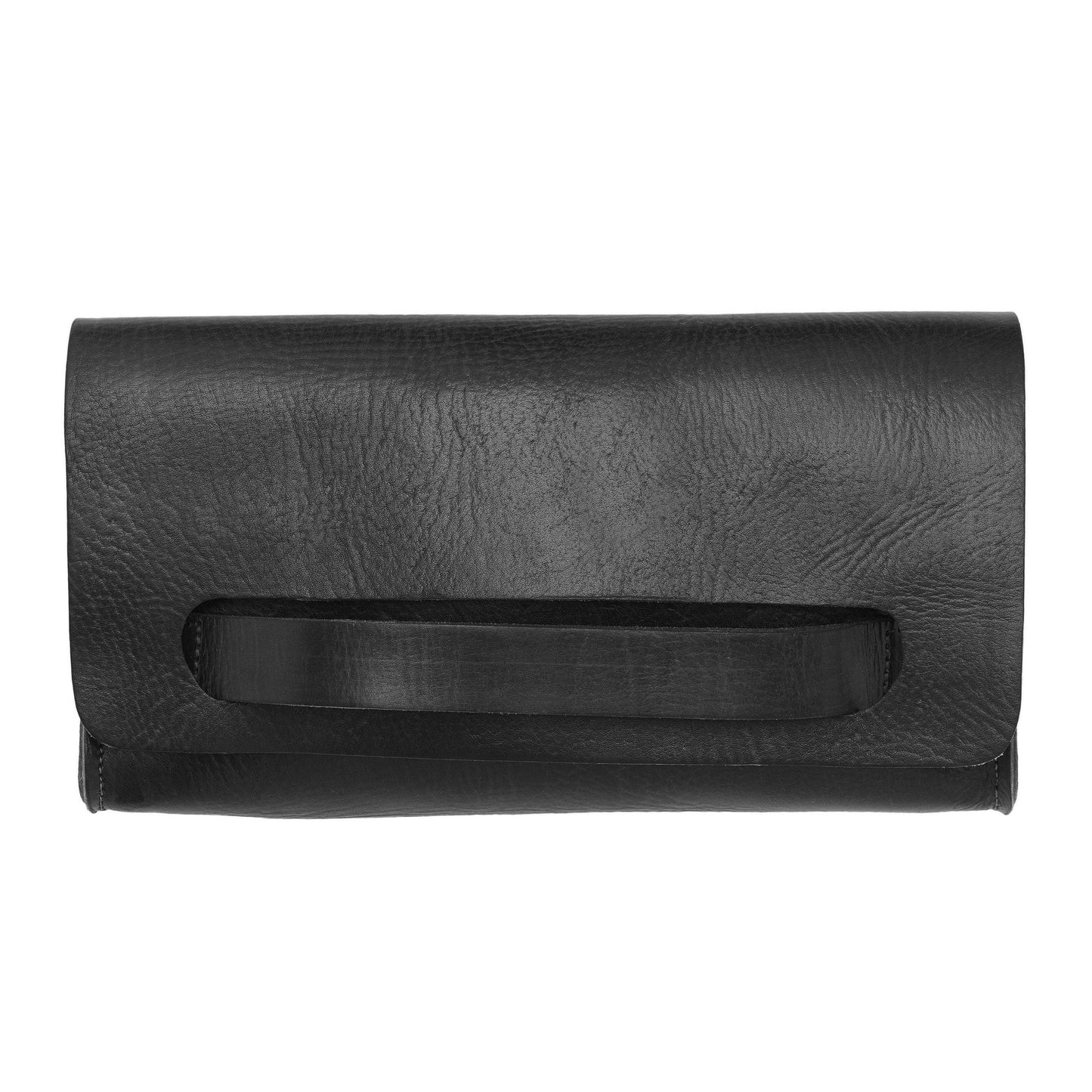 Natasha Leather Clutch – Black