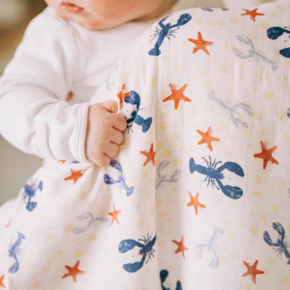 Beach Born Salcombe Ltd Lobster Muslin Swaddle