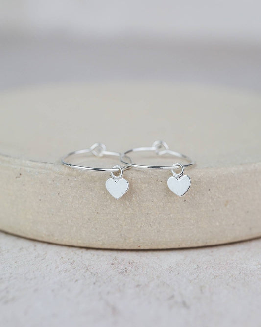 Lucy Kemp - Sterling Silver Charm Hoops