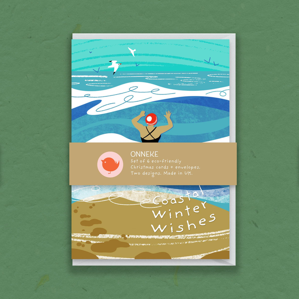 Coastal Winter Wishes Swim | Pack of 6 Christmas Cards